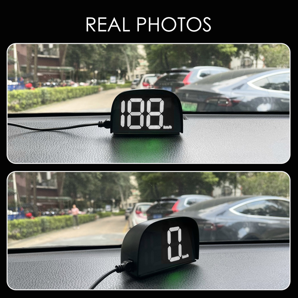 Universal Car GPS HUD Digital Speedometer Display White Light Plug and Play Big Font Car Electronics Accessories
