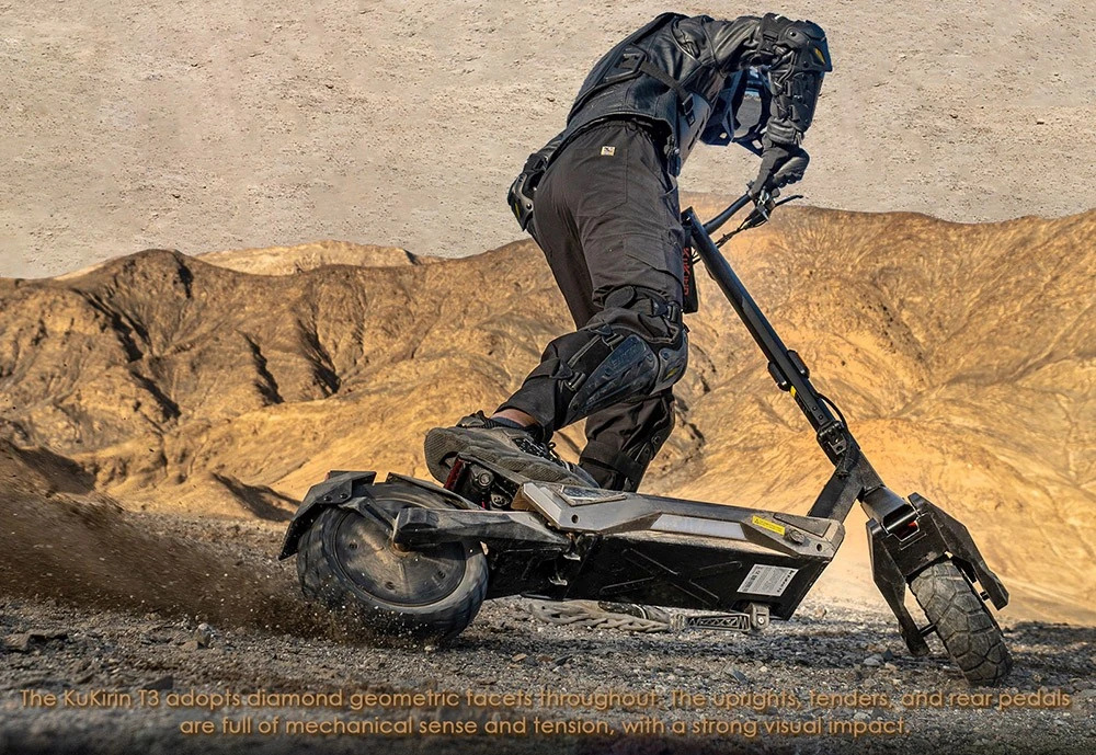 Кукирин Т3 теренски скутер - олакшава пут 1 Кукирин Т3 електрични тротинет са предње стране, са теренским гумама