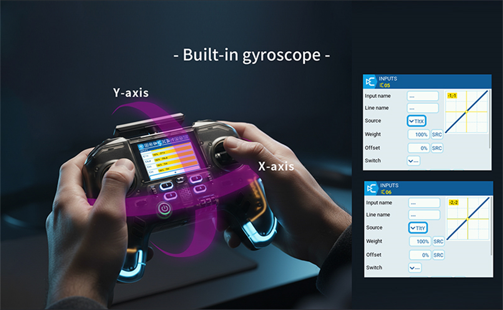 Flysky ProArt PA01 2.4GHz 18CH AFHDS 3/ELRS Built-in 500mW Hall Gimbal EdgeTX Raido Controller 2.4-Inch Full-view Color IPS Display for FPV Drone RC Car Boat Airplane