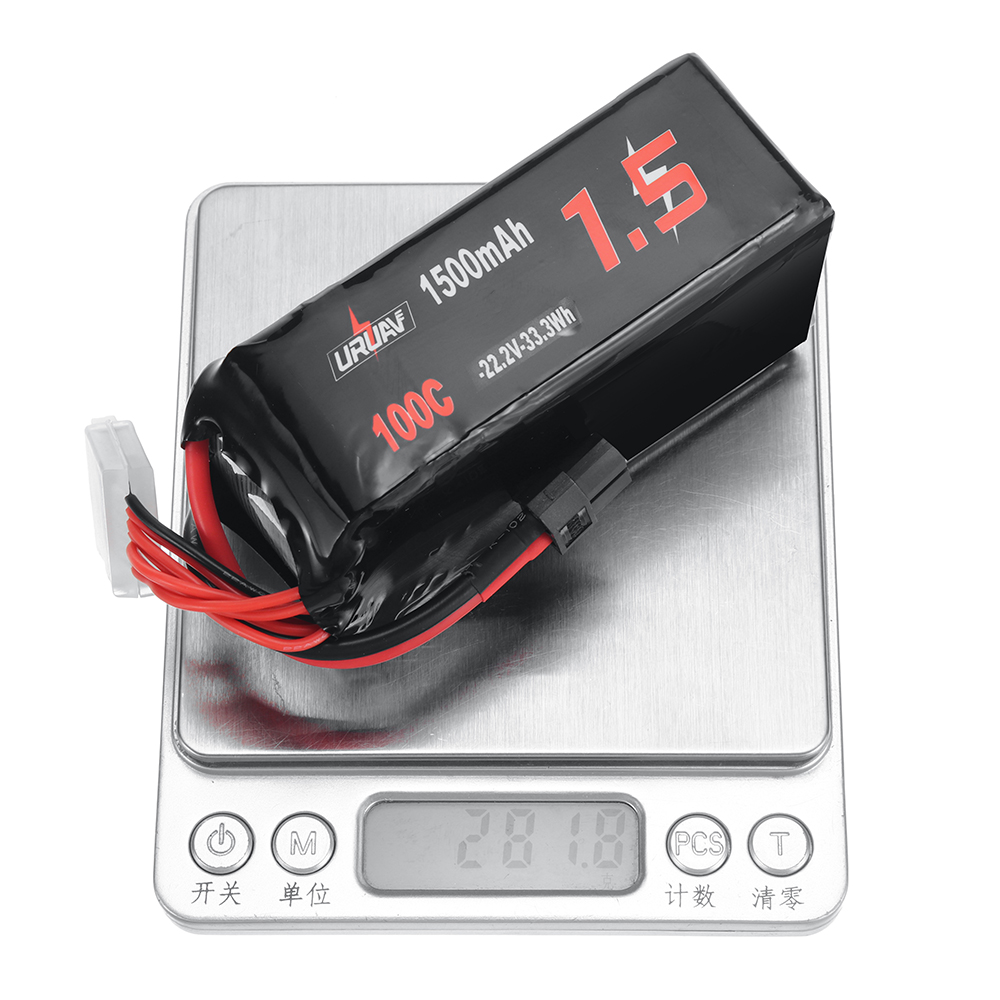 URUAV 22.2V 1500mAh 100C 6S LiPo Battery XT60 Plug for RC Drone