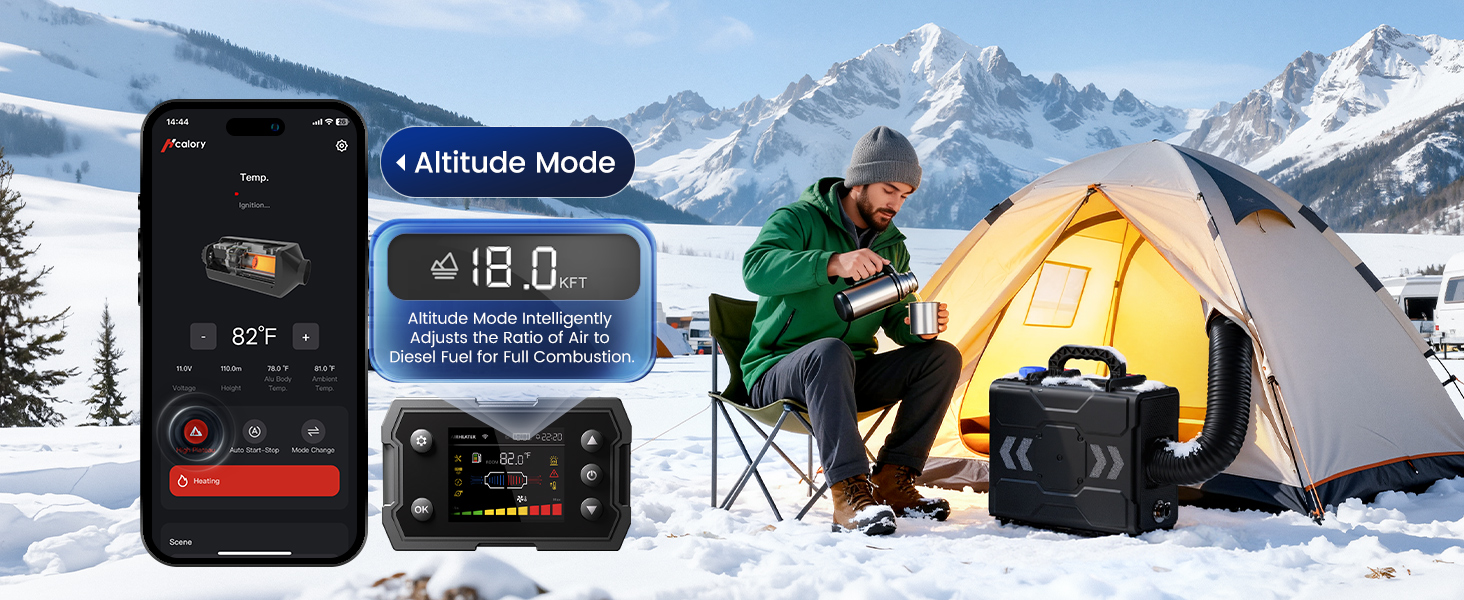 Hcalory TB2S 8KW Diesel Air Heater - 12V/24V/110V With Bluetooth, For RV, Camper, Truck (2025 Upgraded)