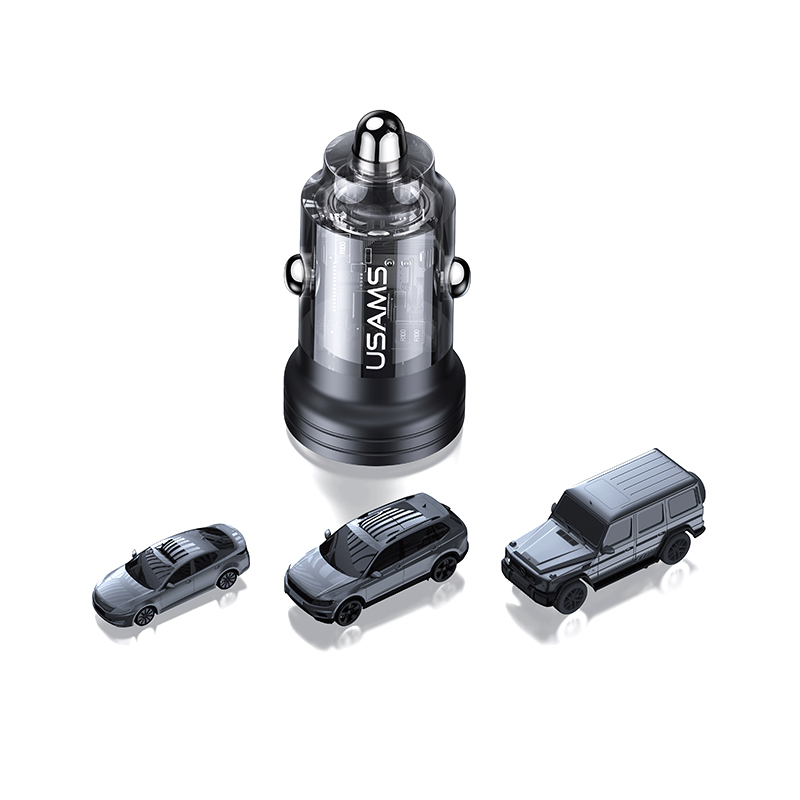 USAMS US-CC175 C35 45W 2-Port USB Car Charger Type-C+USB-A PD3.0 QC3.0 Support AFC FCP SCP PPS Apple2.4 BC 1.2 Fast Charging for iPhone 13 14 14Pro for Huawei Mate50 for Xiaomi 13pro for Oppo Reno9