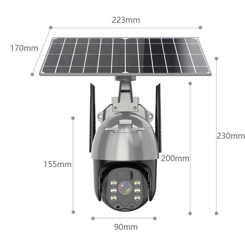 Q5BPro 4G Solar Powered Camera PTZ Wireless Color Night Vision 9600mAh Buit-in Mic Audio Intercom IP65 TF Card & Cloud Storage Home Security Cameras European Version