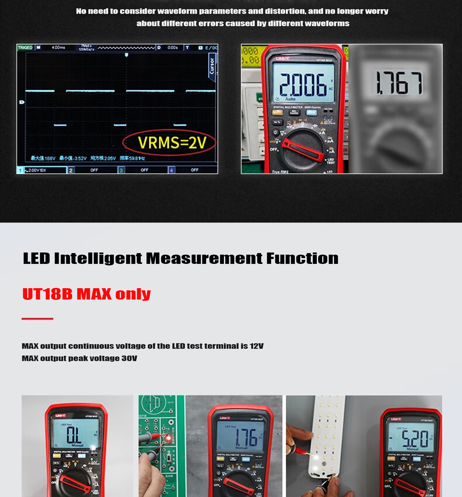 UNI-T UT17B MAX True RMS Digital Multimeters Voltmeter Auto Range Ammeter Frequency Capacitance Tester VFD