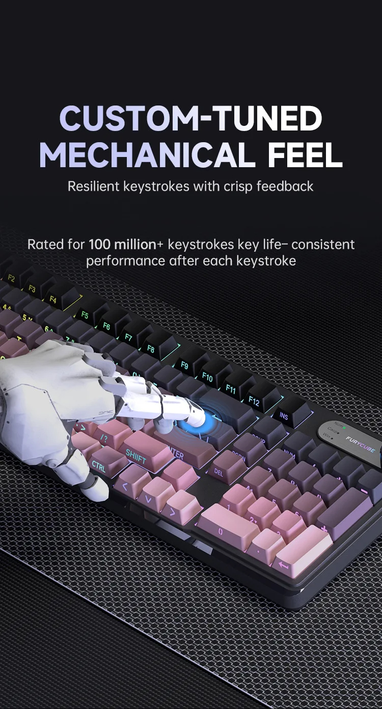 Venda FURYCUBE IP98 Teclados de jogo com 98 teclas e botão