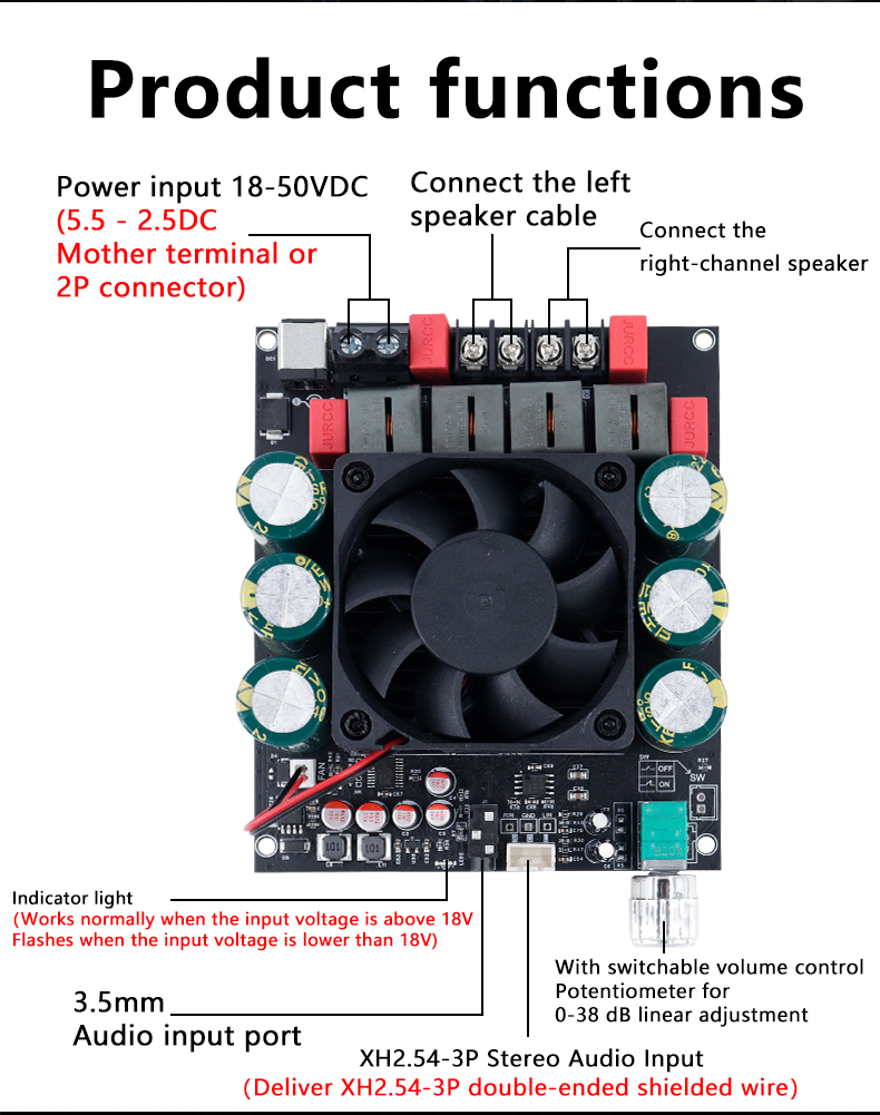 ZK-6002 600W 2 Channel Stereo Audio Amplifier Board High Power