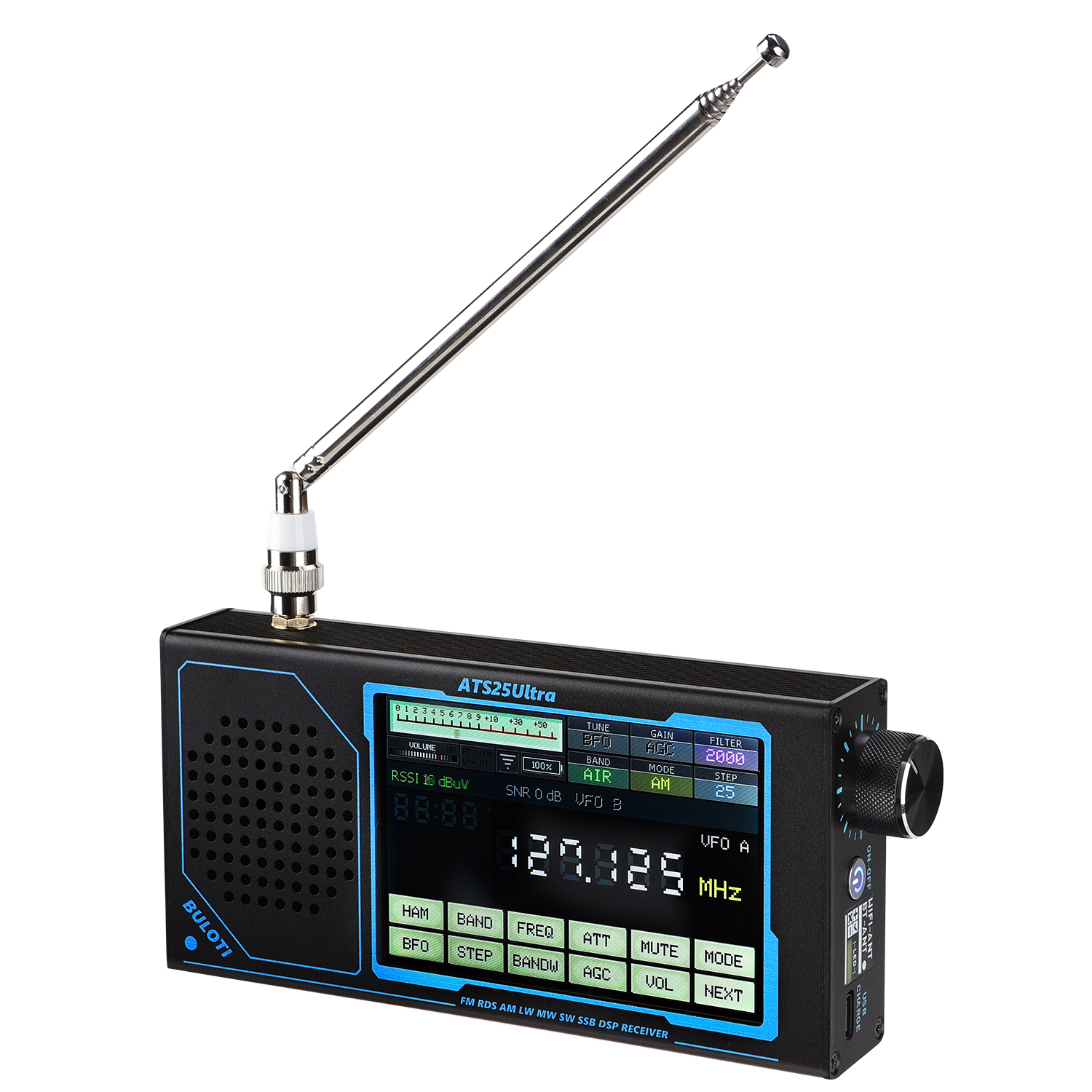 ATS25ウルトラBluetoothラジオレシーバー広帯域周波数範囲118-214 MHz