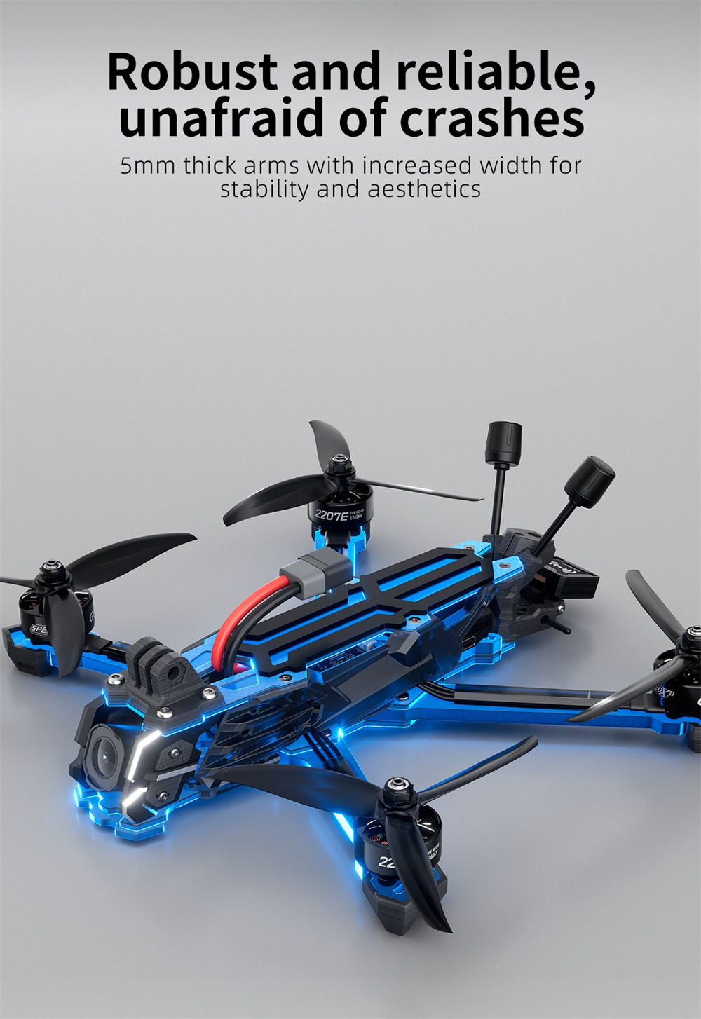 GEPRC Vapor X5 O4 Pro 230mm 5 Inch 6S GPS Freestyle RC FPV Racing Drone PNP BNF with 2207E 1960 KV Motor