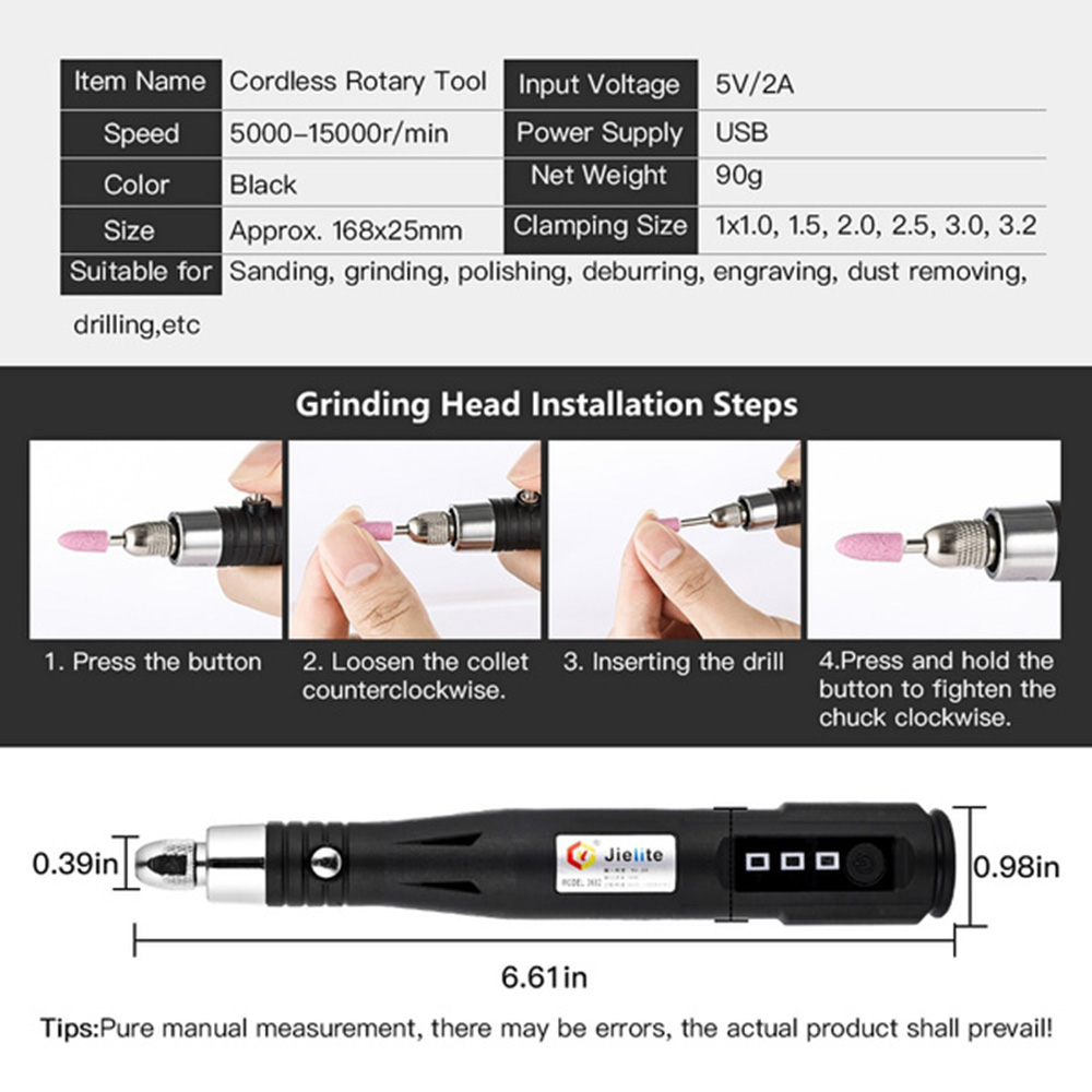 15000RPM Handheld USB Mini Electric Grinder Drill Engraving Pen Polishing Machine With Dremel Rotary Tool Accessories DIY Set