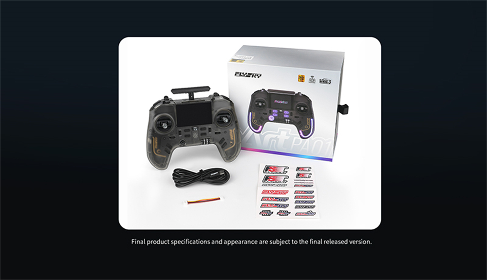 Flysky ProArt PA01 2.4GHz 18CH AFHDS 3/ELRS Built-in 500mW Hall Gimbal EdgeTX Raido Controller 2.4-Inch Full-view Color IPS Display for FPV Drone RC Car Boat Airplane