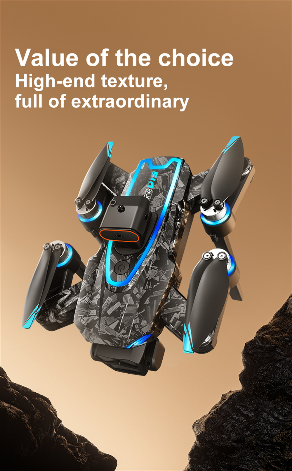 PJC D13 WiFi FPV with 5.6inch LCD Screen Controller 720P HD Dual Camera Servo Gimbal 360° Obstacle Avoidance Brushless Foldable RC Drone Quadcopter RTF