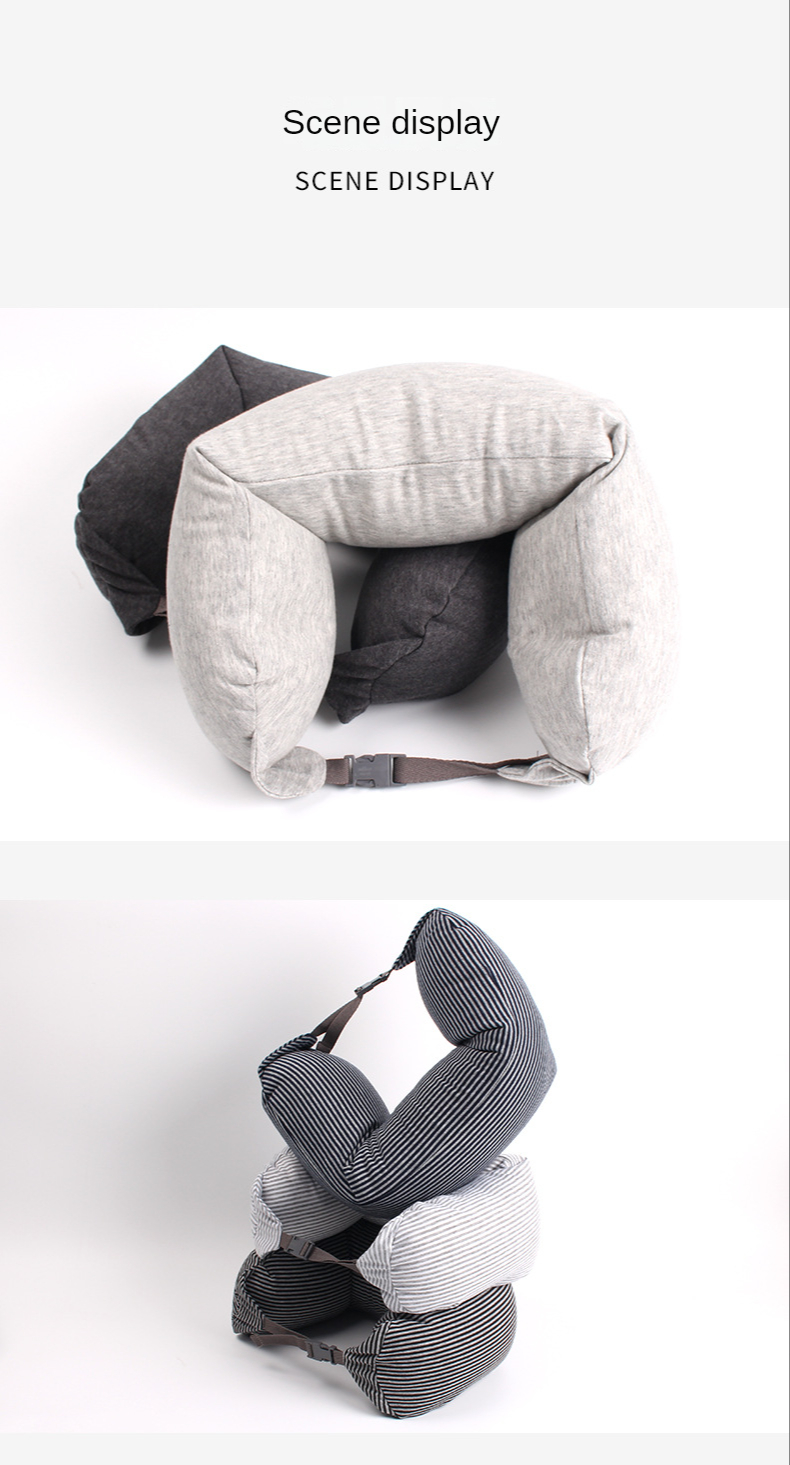 Cotton Multifunctional Travel Pillow Chin Shoulder Lumbar and Leg Support for Adult Airplane Traveling Bus Train and Office