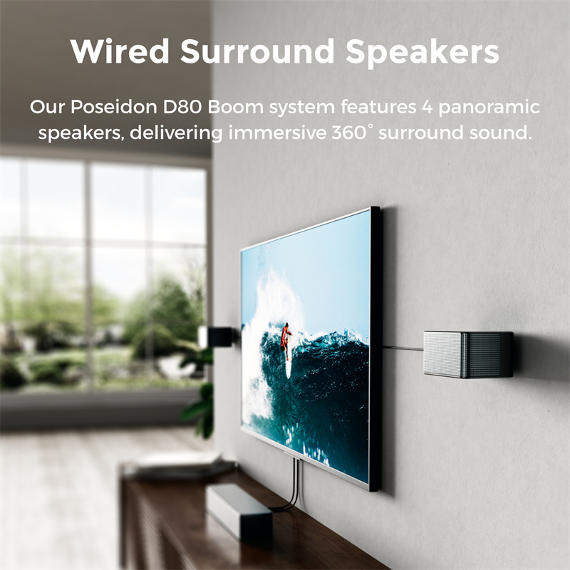 ULTIMEA Poseidon D80 Boom - 客廳裡真正的 7.1 環繞聲? 3 杜比全景聲 (Dolby Atmos) 技術的圖形表示。