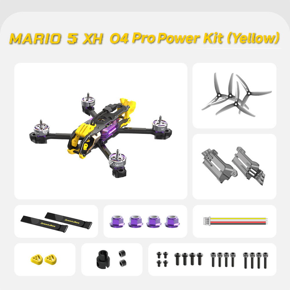 SpeedyBee Mario5 XH 5 Inch 6S Power Kit FPV Racing Drones BNF NO VTX NO Camera Compatible with DJI O4 Pro Air Unit