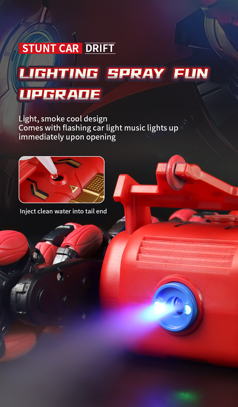 JC015 4WD RC Car Robot Dog Music Light Stunt Remote Control Car off-Road Control Boys Toys for Children Gifts