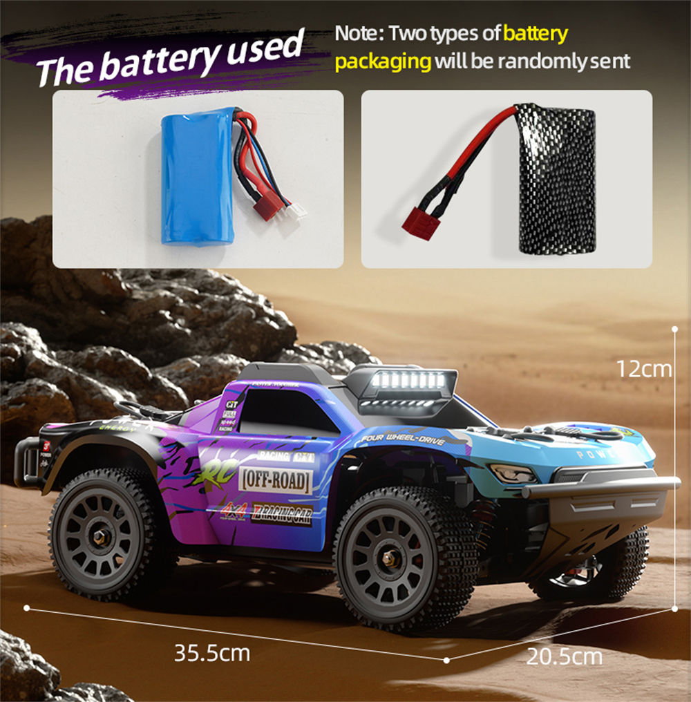 JJRC Q130 PRO 1/14 2.4G 4WD RC Car 40KM/h High Speed Full Proportional Control LED Roof Light Brushless Short Course Off-road Vehicle Models