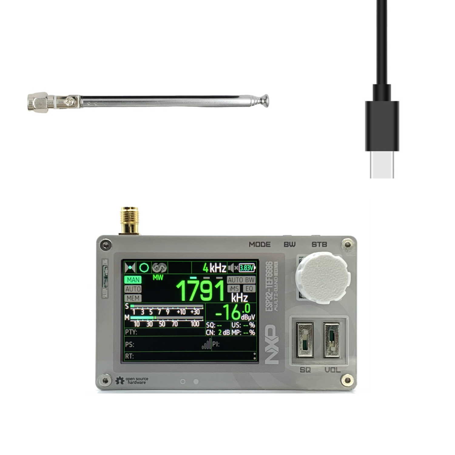 AMNVOLT C3 Mini TEF6686 DSP Radio ESP32 Chip Full Band Radio FM/LW