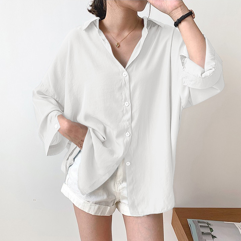 売れ筋商品|||ビーヤング シャツ レディース トップス BYHUBBA - Button-down blouse - offwhite YOUNIFIZ Womens Button Down Shirt Short Sleeve Peter Pan