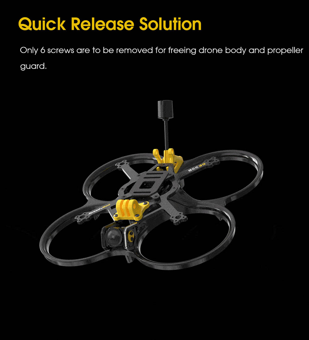 SpeedyBee Bee35 Pro LED 153mm Wheelbase 3.5 Inch Frame Kit Support DJI O3 for DIY CineWhoop RC FPV Racing Drone