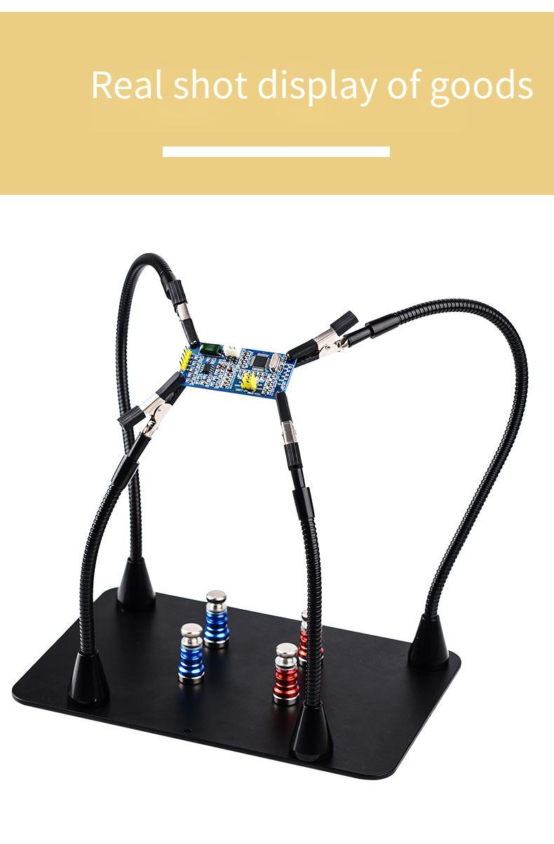 Magnetic 4-Claw Welding Table Flexible Arm Fixed Clip Soldering Third Hand Welding Station Soldering Holder Repair Tools