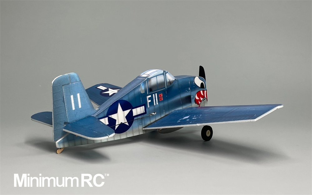 MinimumRC F6F Hellcat Q-series 320mm Wingspan 2.4GHz 4CH Gyro Stabilization Micro Fighter RC Airplane KIT with Brushed Motor