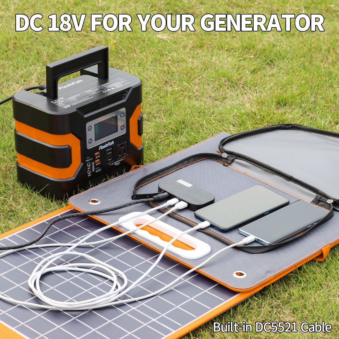 [USA Direct] Gofort TSP 18V 100W Foldable Solar Panel Charger with DC Type C QC3.0 Output Charge for Portable Power Station RV Road Trip Camping TSP18V100W