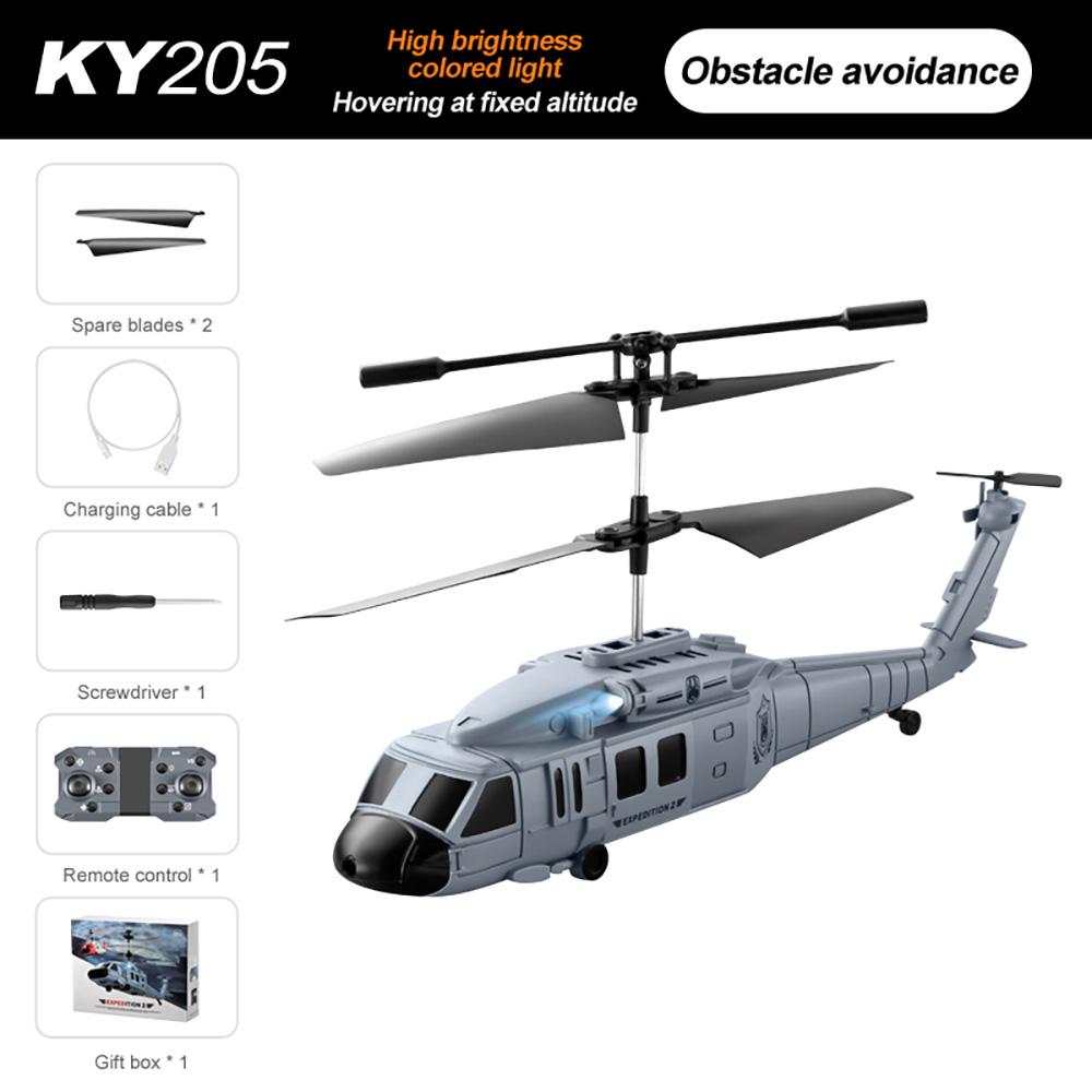 XKJ KY205 Black Haw ks UAV Reconnaissance Helicopter Obstacle Avoidance Dual-Camera High-Definition Aerial Photography Long Range Rc Helicopter