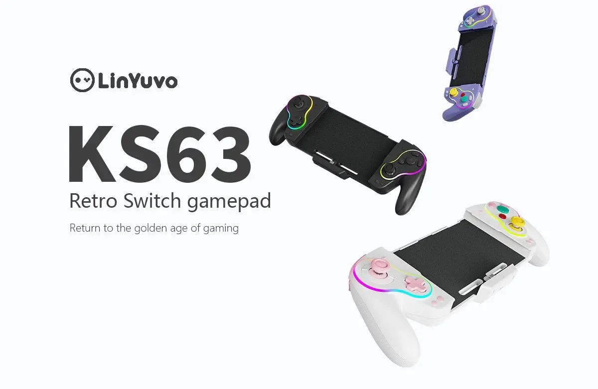 LinYuvo KS63 RGB ワイヤレスコントローラー ゲームパッド スイッチ