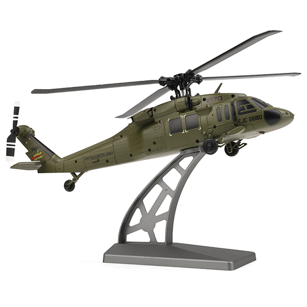 Pre-Order Xk K170 UH-60L 2.4G 4CH 6-Axis Gyro Brushless Motor Military Green RC Helicopter RTF 