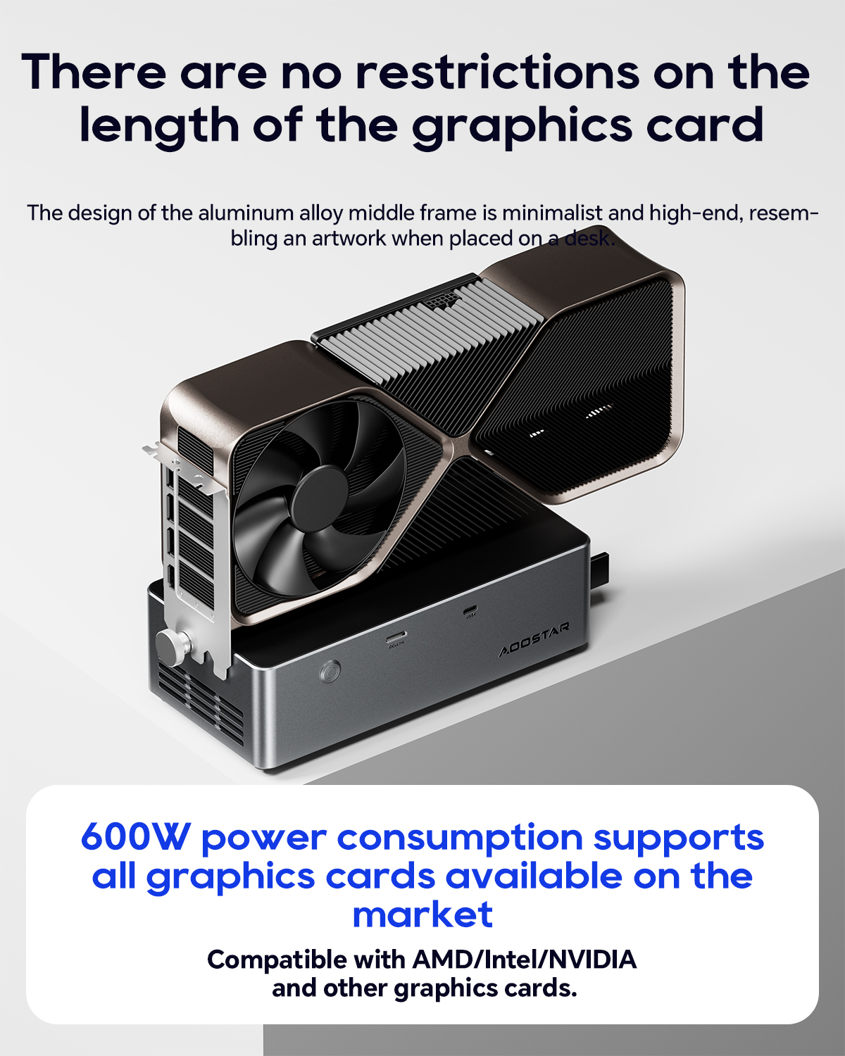 AOOSTAR AG02 EGPU Dock with OCulink and USB4 Port Built-in 800W