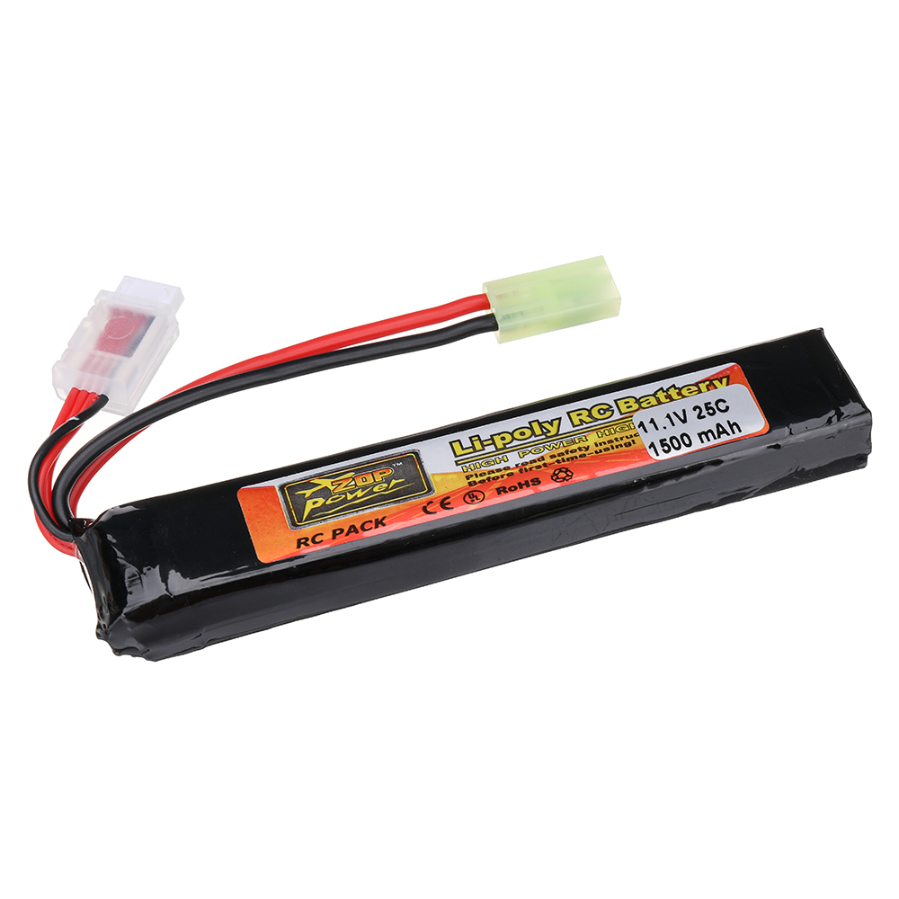 ZOP Power 11.1V 1500mAh 25C 3S LiPo Battery Tamiya Plug With T Plug Adapter Cable for RC Car