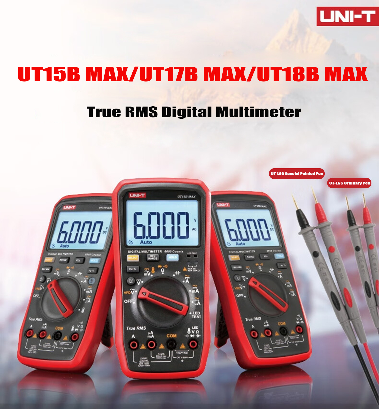 UNI-T UT18B MAX True RMS Digital Multimeters Voltmeter Auto Range Ammeter Frequency Capacitance Tester VFD