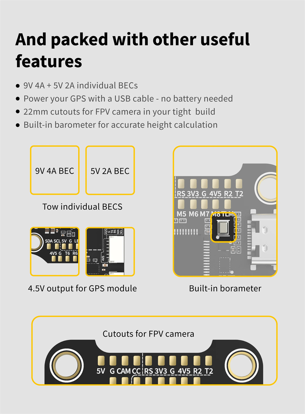 30.5x30.5mm SpeedyBee F7 V3 Flight Controller BL32 50A 4in1 ESC 3-6S Stack for FPV Racing RC Drone