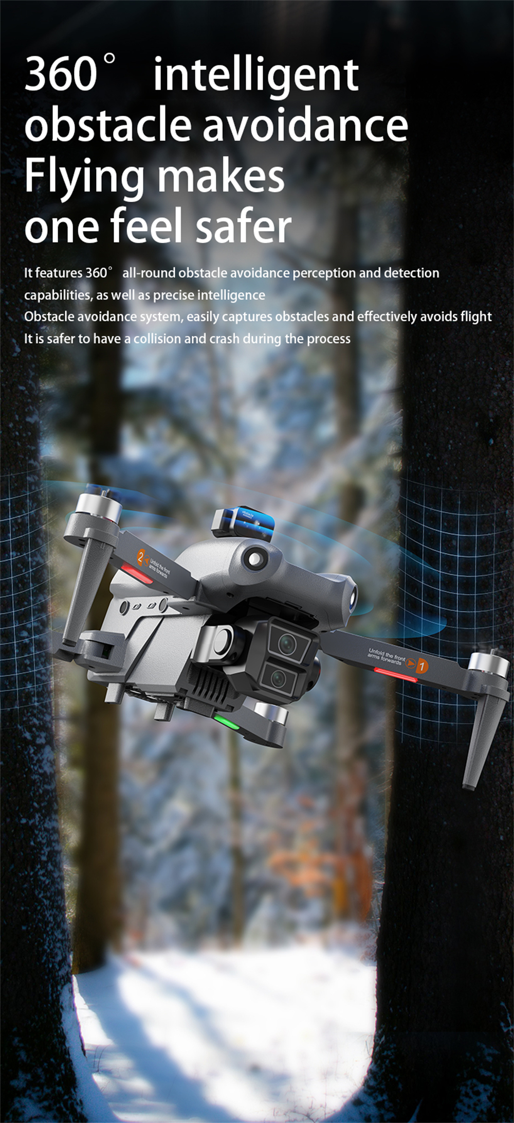 LYZRC L300 Ultra GPS 5G Digital FPV with 5.9inch Touchable LCD Screen Controller 4K HD Dual Camera Servo Gimbal 360° Obstacle Avoidance Brushless Foldable RC Drone Quadcopter RTF