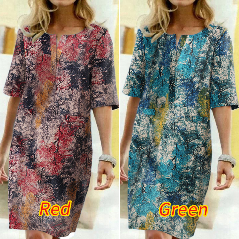 2021 Summer Floral Printed Bohemian Sundress ZANZEA Vintage Cotton Linen Party Short Dress Women Casual Short Sleeve Vestidos 7