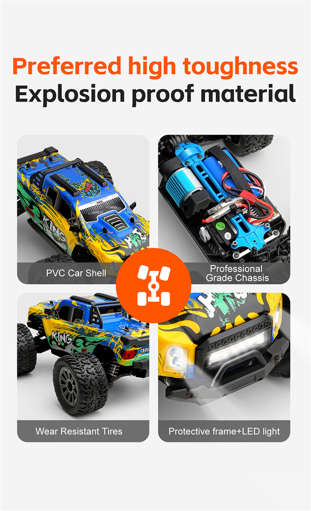 WLtoys 164018 1/16 2.4G 4WD 35KM/H High-speed RC Car Off-road Electric Truck RTR Vehicle Model