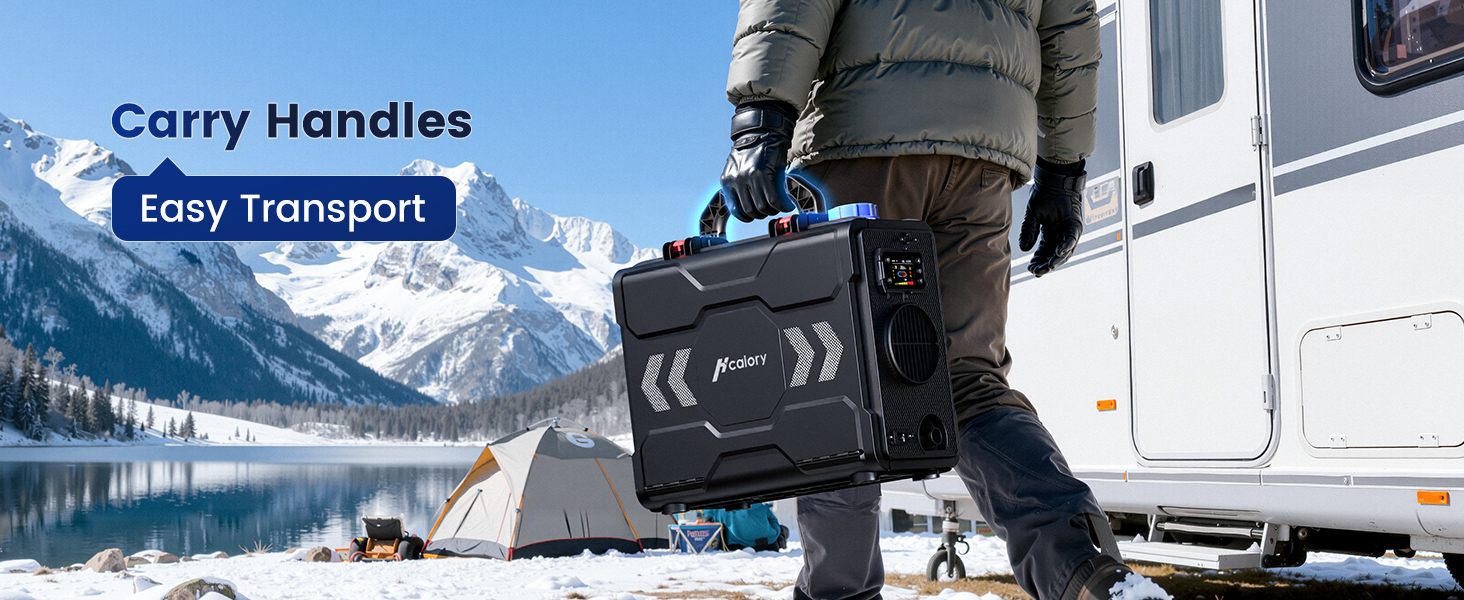 Hcalory TB-MAX Diesel Air Heater 8KW With Bluetooth - 110V & 12V/24V For RV, Camper, Van