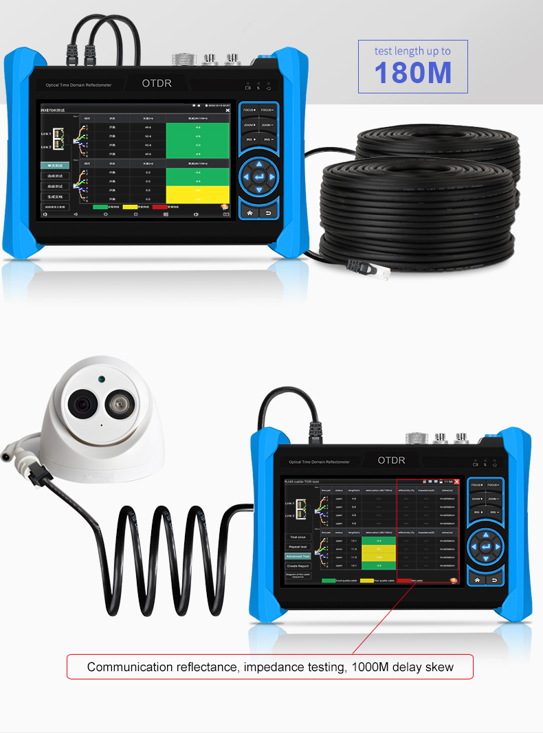 NetMaster MT6810 OTDR Network Coaxial Cable Tester with Fiber Optic Fault Locator Efficiently Locate Cable Breaks and Obstructions