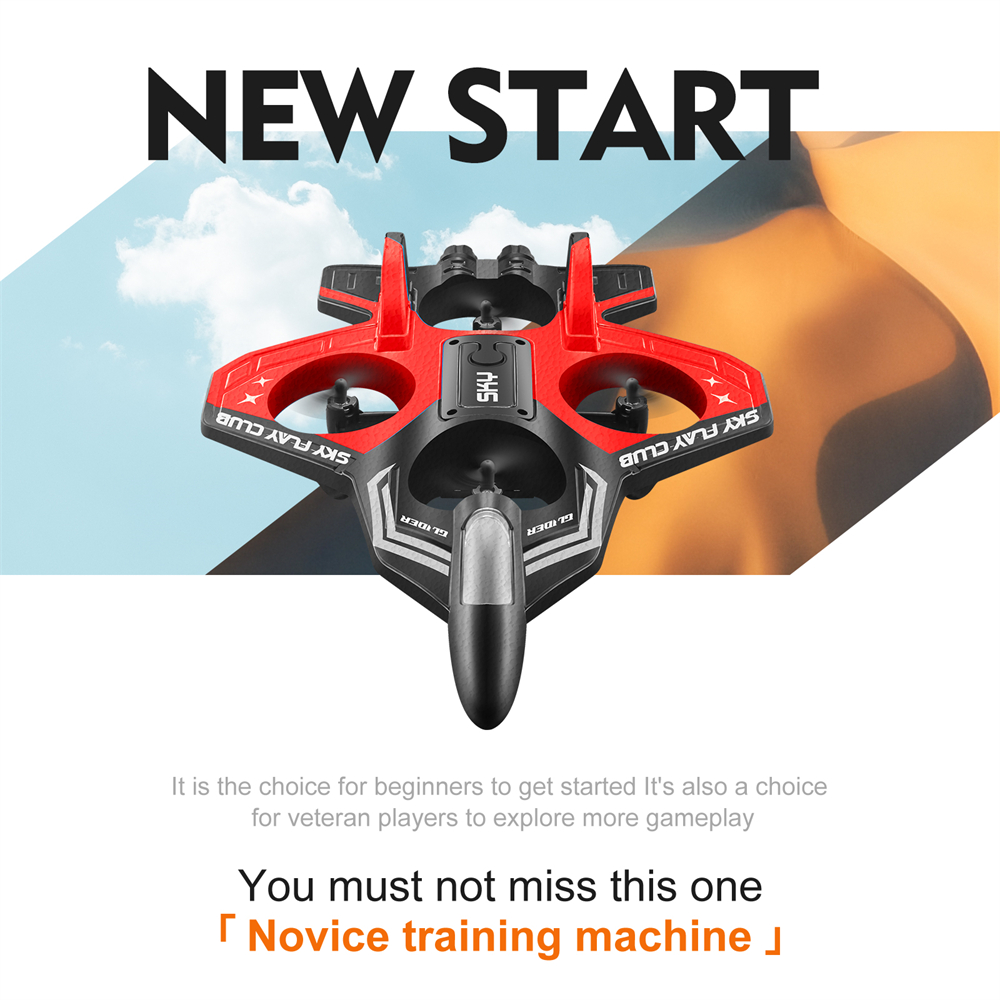 YLR/C S83 2.4G EPP Glider Altitude Hold Mode 360° Roll 4 Motors 4CH LED RC Drone Airplane Quadcopter Stunt Fighter RTF