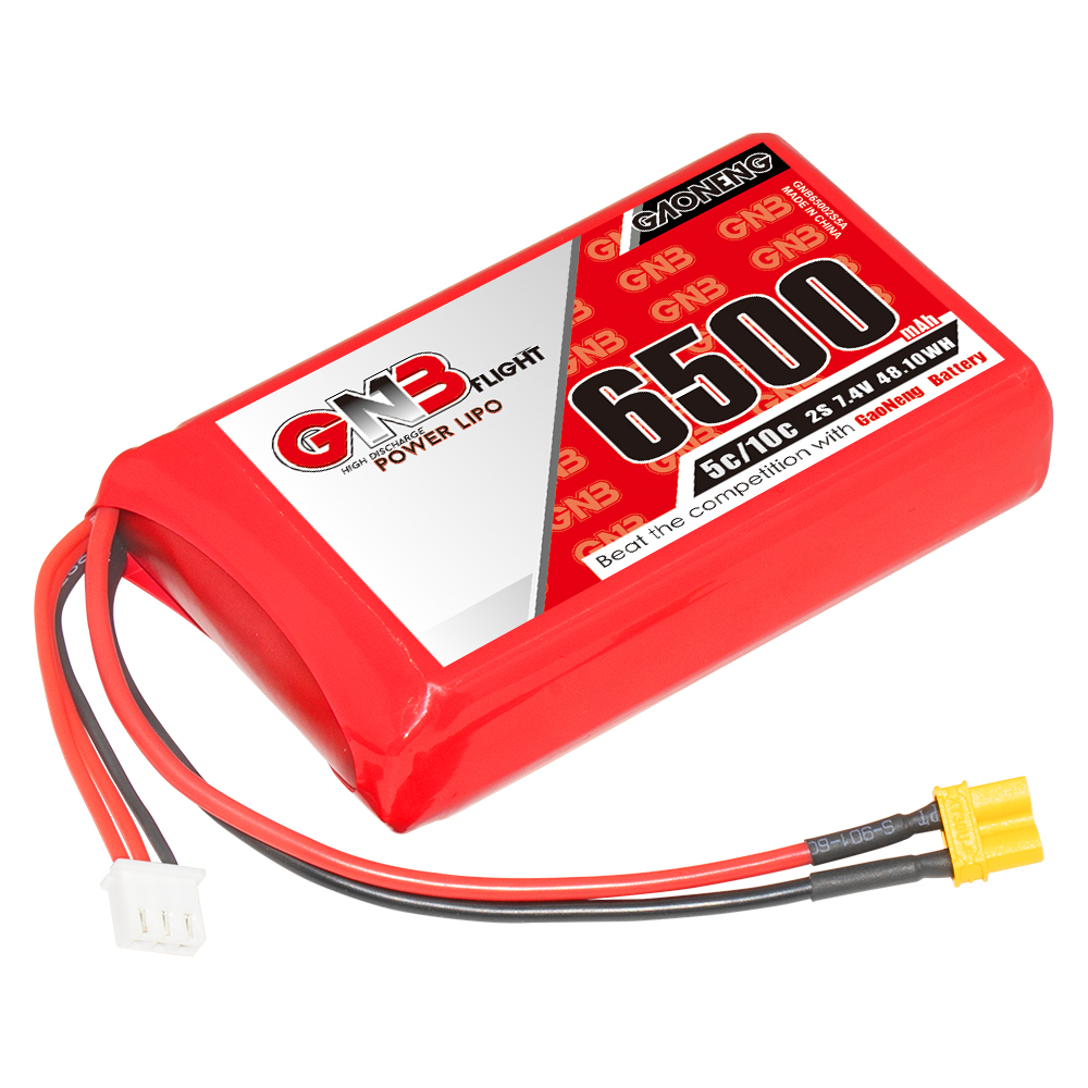 Gaoneng 7.4V 6500mAh 5C 2S LiPo Battery XT30 Plug for Radiomaster Boxer Transmitter