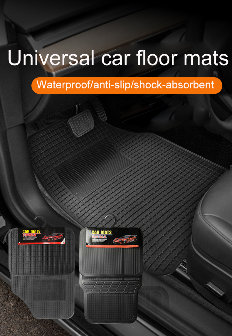4-teiliges Set universeller Auto-Fußmatten aus rutschfestem PVC