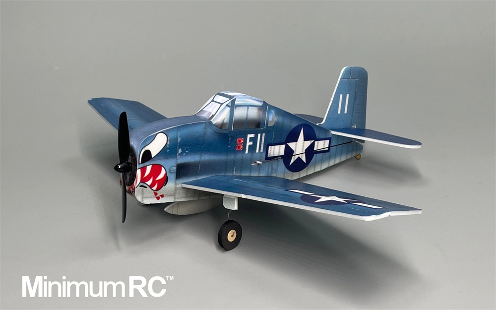 MinimumRC F6F Hellcat Q-series 320mm Wingspan 2.4GHz 4CH Gyro Stabilization Micro Fighter RC Airplane KIT with Brushed Motor