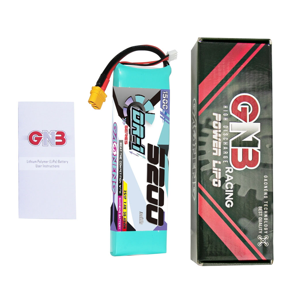 Gaoneng 7.4V 5200mAh 150C 2S LiPo Battery XT60 Plug/T Plug for 1/8 1/10 RC Cars