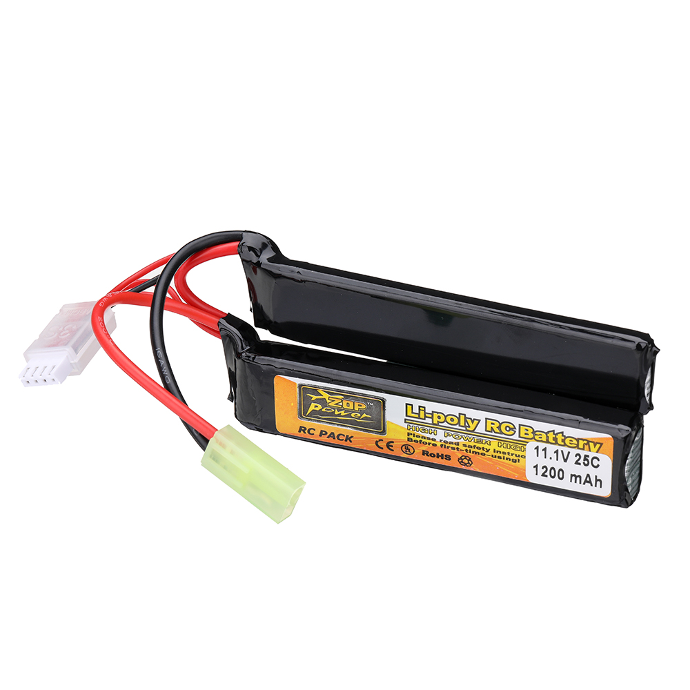 ZOP Power 11.1V 1200mAh 25C 3S LiPo Battery Tamiya Plug With T Plug Adapter Cable for RC Car