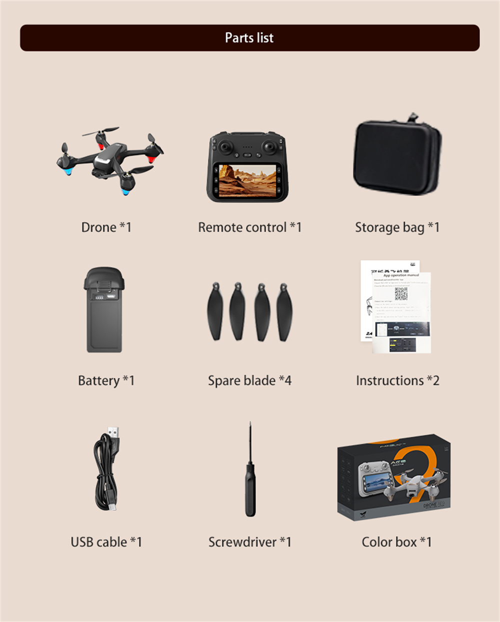 AE9 GPS 5G WiFi FPV with 5.9inch LCD Screen Controller HD Dual Camera Optical Flow Positioning LED Light Brushless 2.4G Remote Control RC Drone Quadcopter RTF
