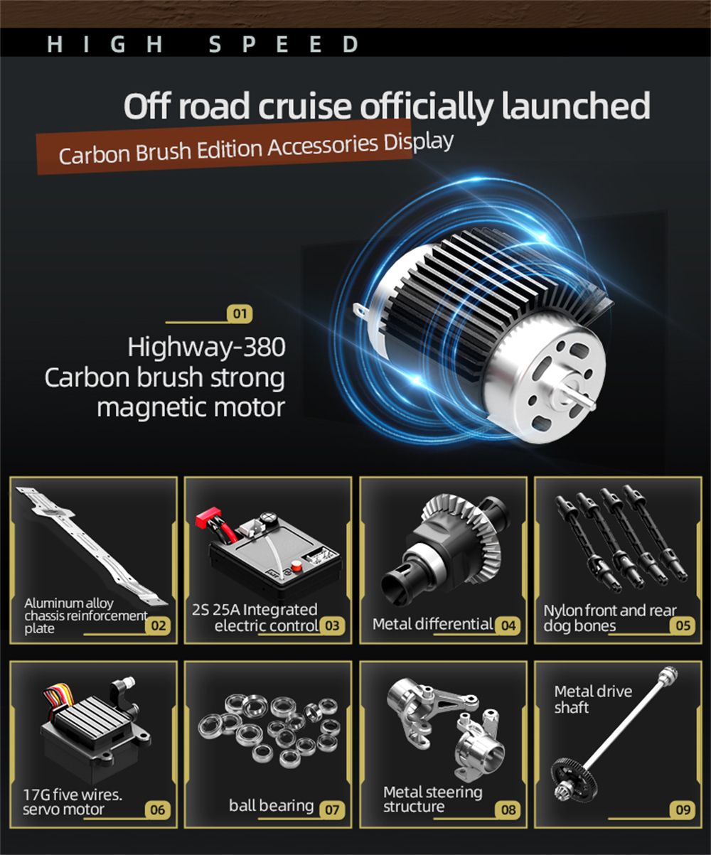 SCY 18103 1/18 2.4G 4WD RTR Truck Brushed RC Car Full Proportional Control with LED Front Light High Speed Vehicle Model