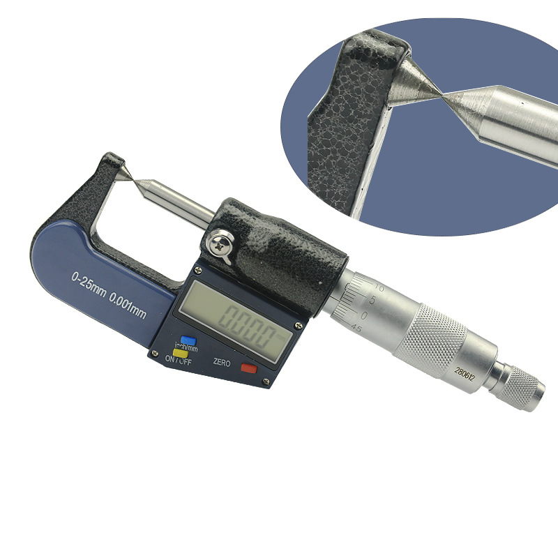 ETOPOO Digital Vernier Caliper with Dual Round and Pointed Heads  High Precision 0-25mm Height Gauge for Measuring Outer Diameter - Perfect for Machinists and Engineers.