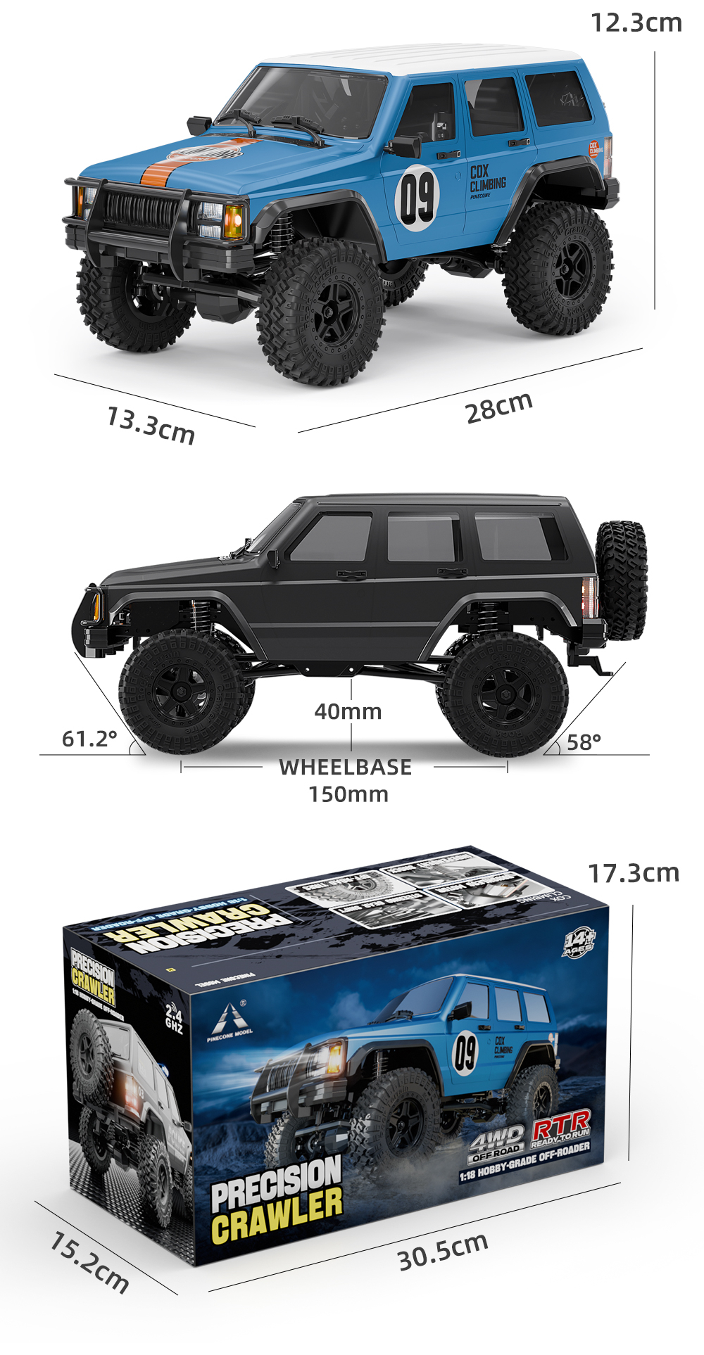 SG Pinecone Forest 1803 1/18 2.4G RC Car Climbing Vehicle Models Full Proportional Control RTR