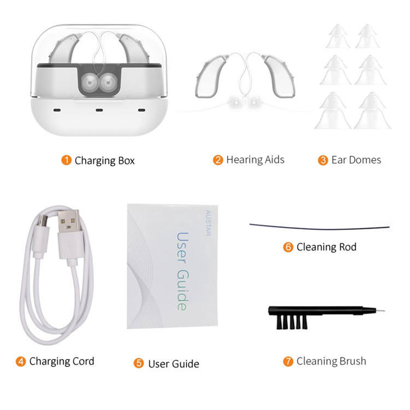 Portable Slim Digital Rechargeable Ear Hearing Aid with Charging Case For Deaf Hearing Deaf Aid Hearing Loss