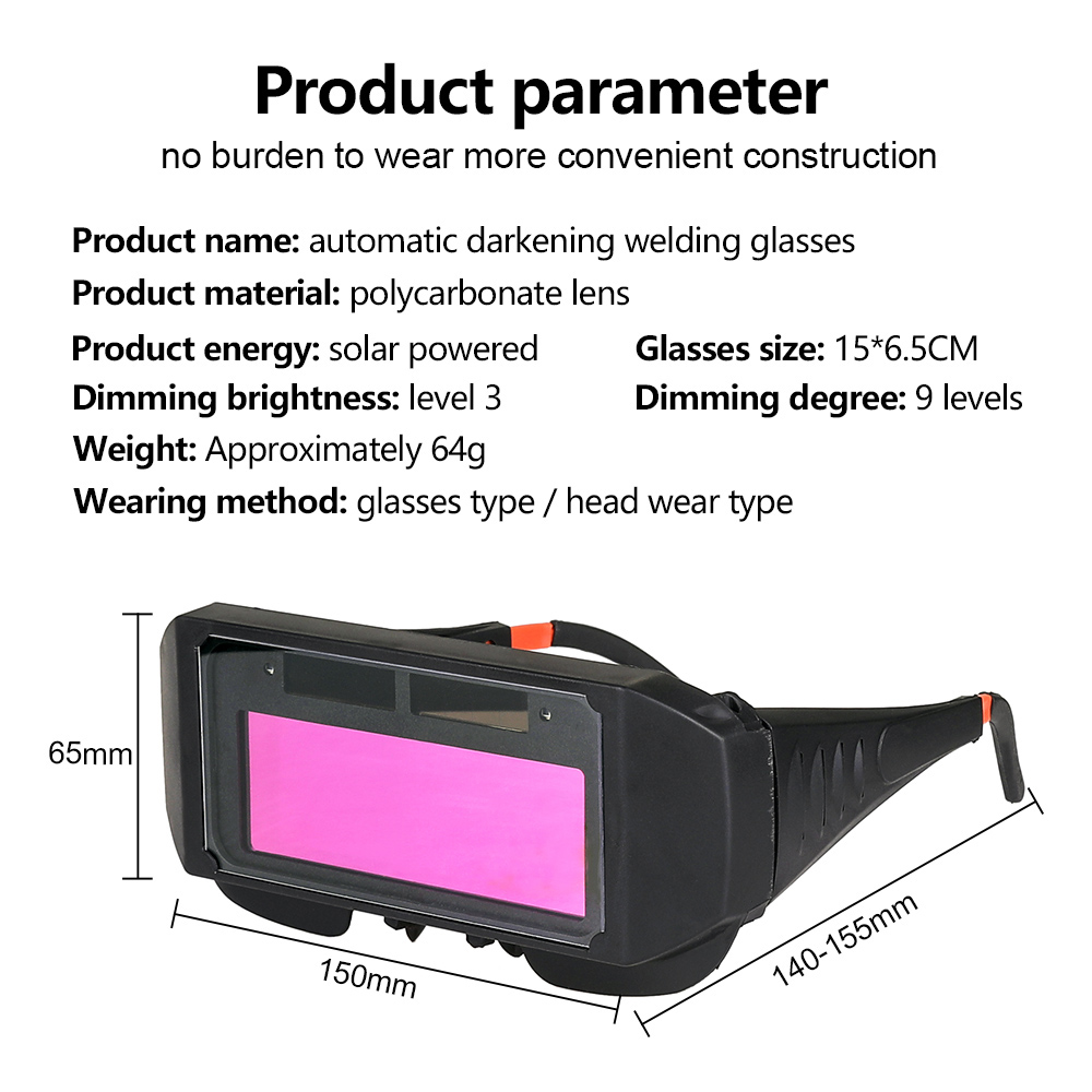 Automatic Dimming Welding Glasses Light Change Auto Darkening Anti-Eyes Shield Goggle for Welding Masks EyeGlasses Accessories